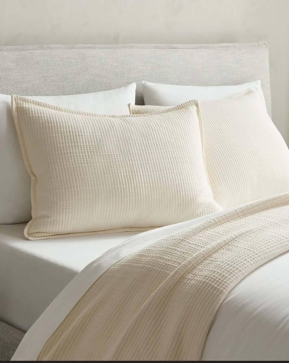 Quince Organic Ribbed Cotton Coverlet and Sham Set 3 pc King / Cal. king new no - Picture 3 of 10